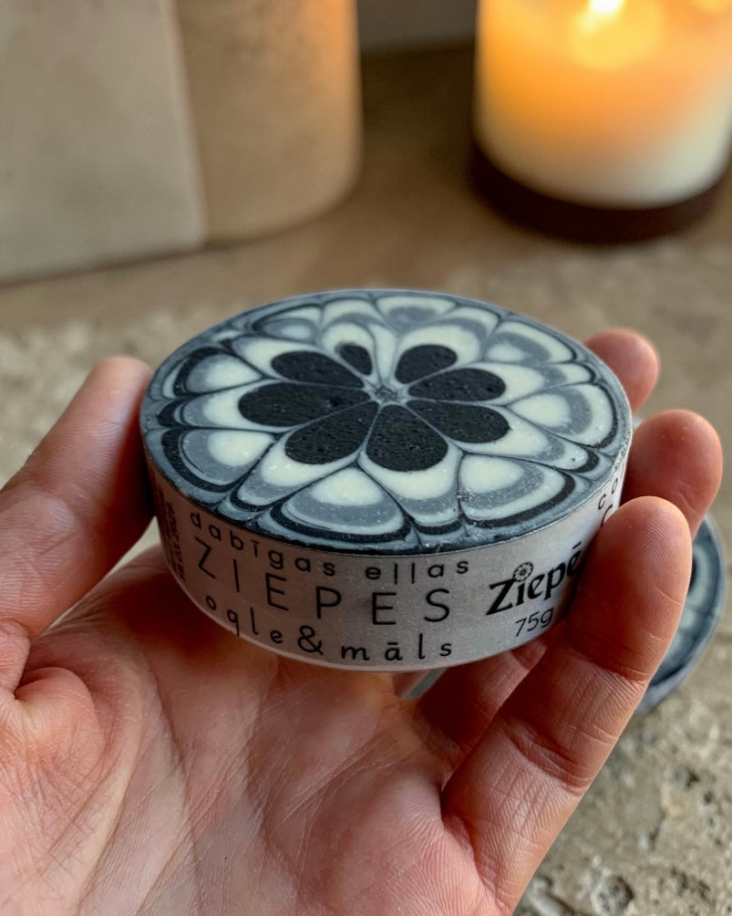 Mandalas ziepes sejai un ķermenim, baltais māls - ogle
