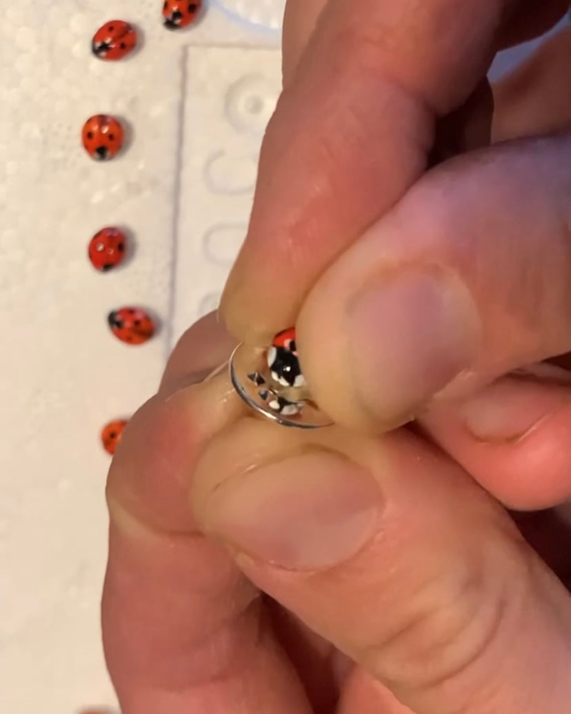 Realistic Ladybug Brooch Pin, Life-Sized, Unique Handmade Bug Pin